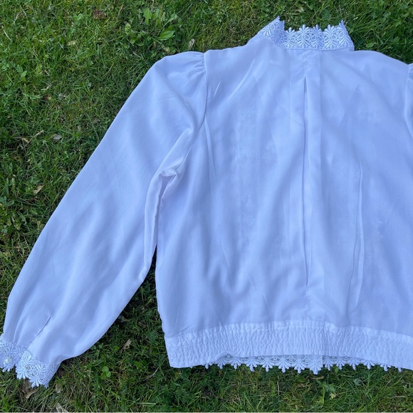 Vintage Brownstone Studio boho victorian lace pearl button blouse top Size 14 - Picture 11 of 14